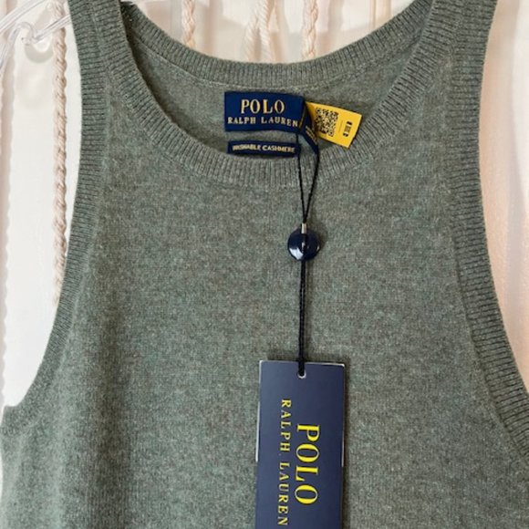 NWT Polo Ralph Lauren Washable Cashmere Sweater Vest Tank M - Picture 7 of 8